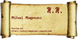 Mihai Magnusz névjegykártya